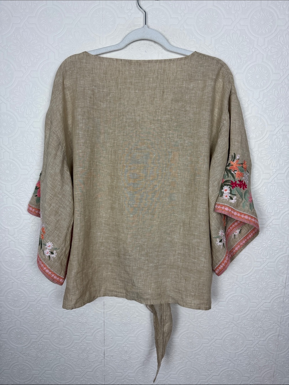 Spartina 449 Delilah 100% Linen Top Alljoy Landing Tropical Embroidery - Picture 12 of 12